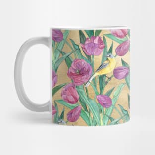 Blue Headed Wagtail in the Tulips Mug